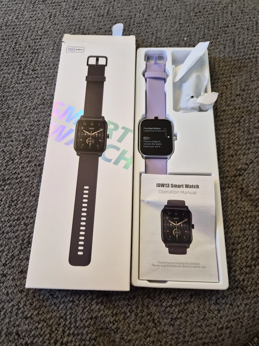 ID13 Smart Watch - Lilac Silicone Band